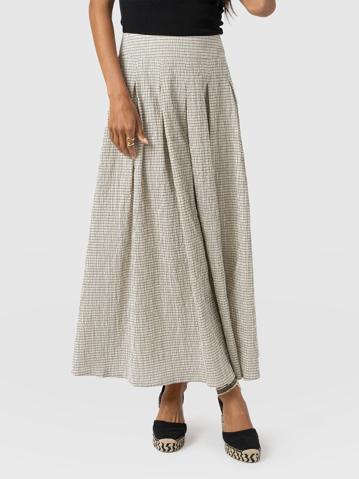 Eliza Pleated Skirt - Gingham - Women's Skirts | Saint + Sofia® USA